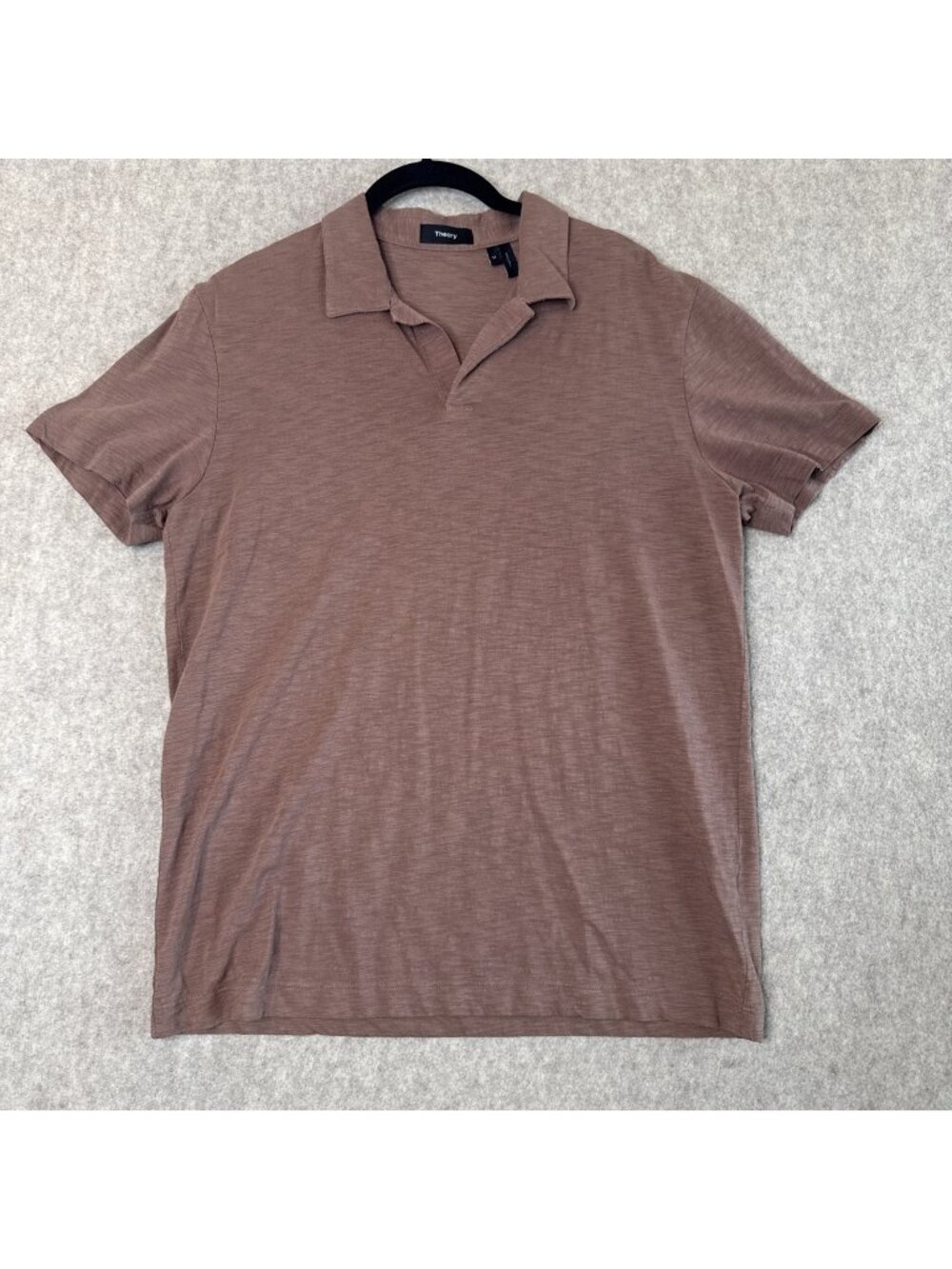 Theory Willem Cosmos Polo Shirt Mens M Dusty Mauve 100% Cotton Open Collar Peru